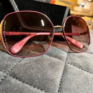 Marc by Marc Jacobs Aviator Sunglasses, mauve trim